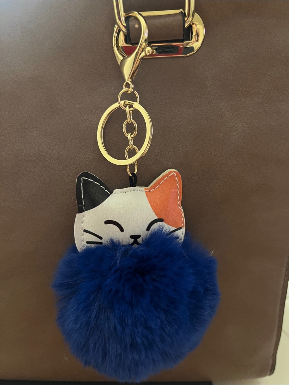 Cute Cat Pom Pom Keychain - Assorted Colors